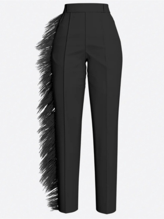 Pants - HANIFA - AVA FEATHER TRIM PANTS